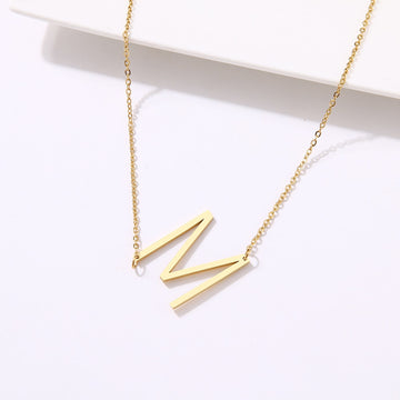 316L Stainless Steel Large SIZE 26 Letters Necklace For Women Pendant Collar Initial Necklaces For Women Jewelry Gifts NO Fade daiiibabyyy